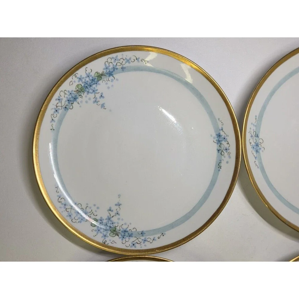 Set Of 4 Antique KPM Salad Plates Hand Painted 8